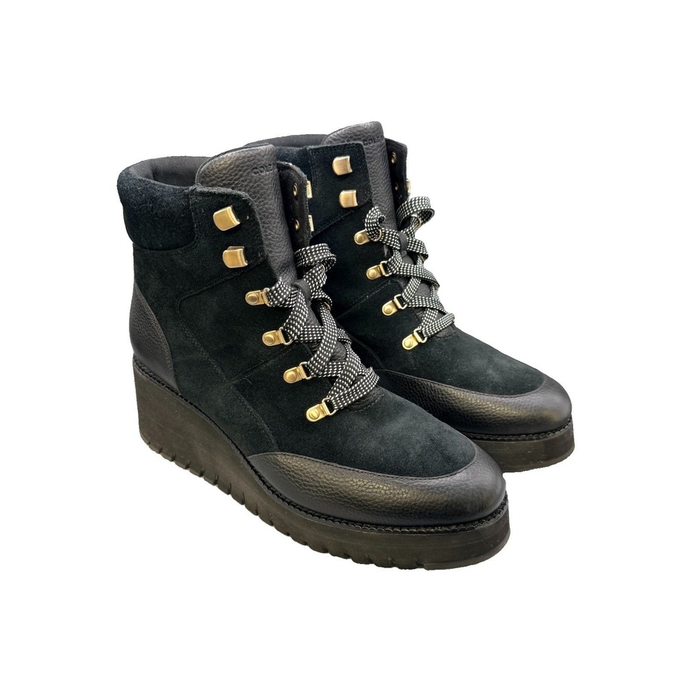 Cole Haan Women's Zerogrand Cityquest Wedge Bootie Size 10B Suede Black